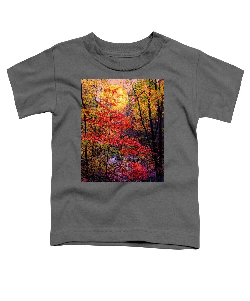 Cherokee Toddler T-Shirt featuring the photograph Moonglow by Debra and Dave Vanderlaan