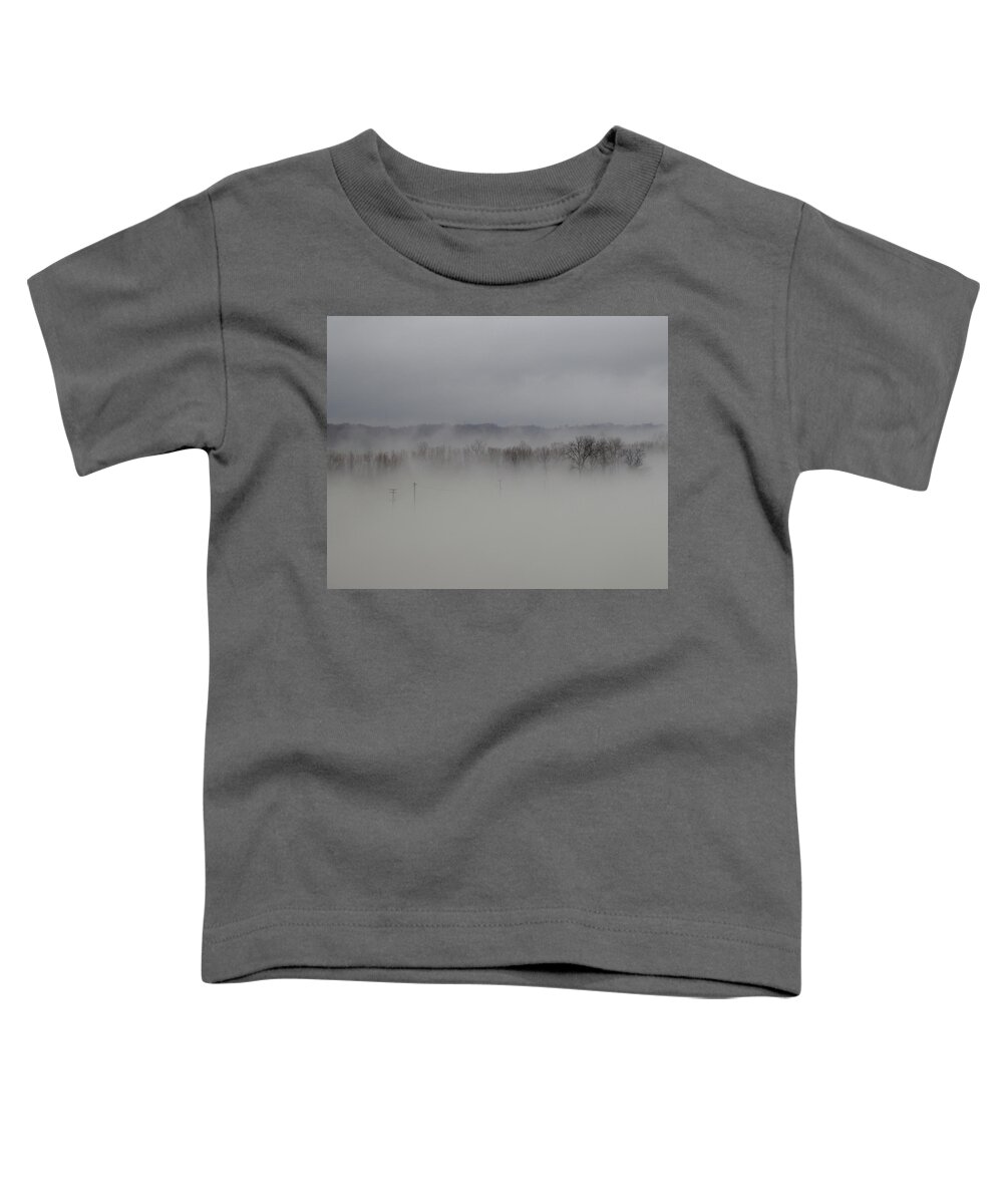 Arkansas Toddler T-Shirt featuring the photograph Morning Fog on the Delta by Al Griffin