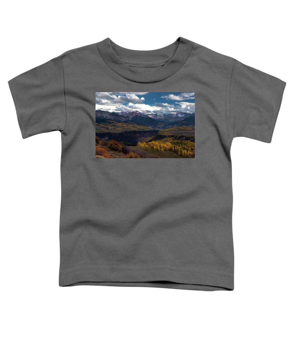 Mount Wilson Toddler T-Shirt featuring the photograph San Juan Mountains in Autumn by Norma Brandsberg
