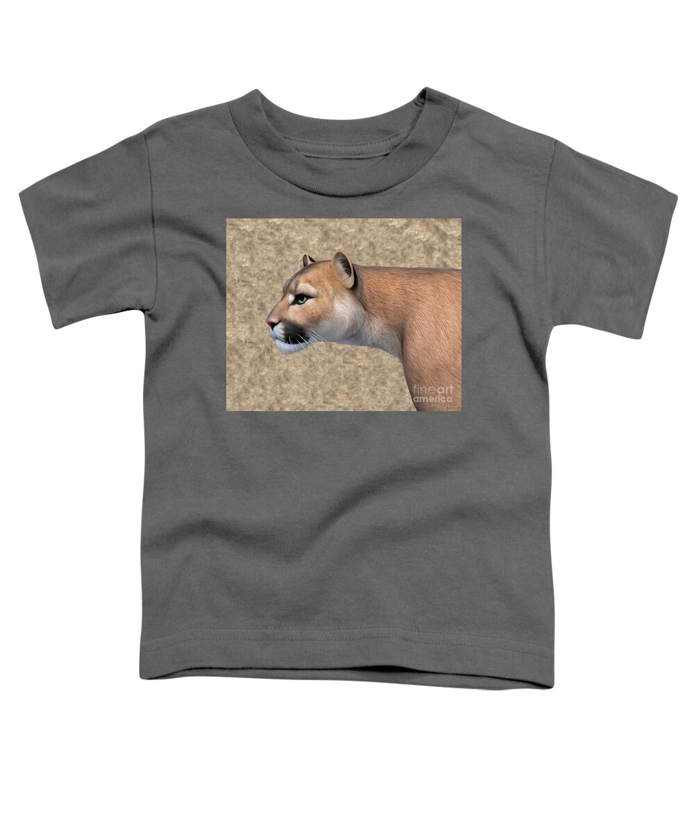 Mountain Lion Toddler T-Shirt featuring the digital art Mountain Lion by Walter Colvin