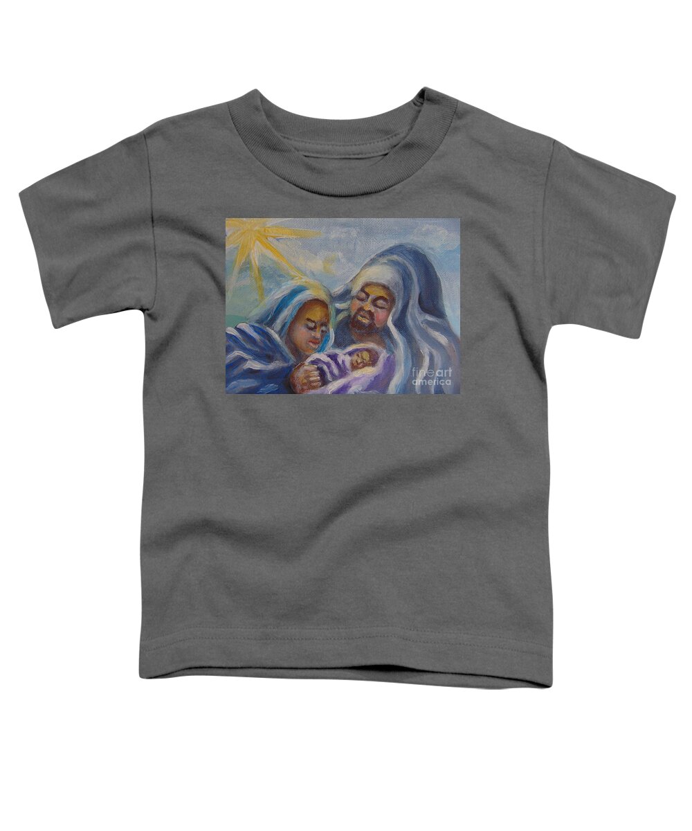 Nativity Toddler T-Shirt featuring the painting Nativity by Saundra Johnson