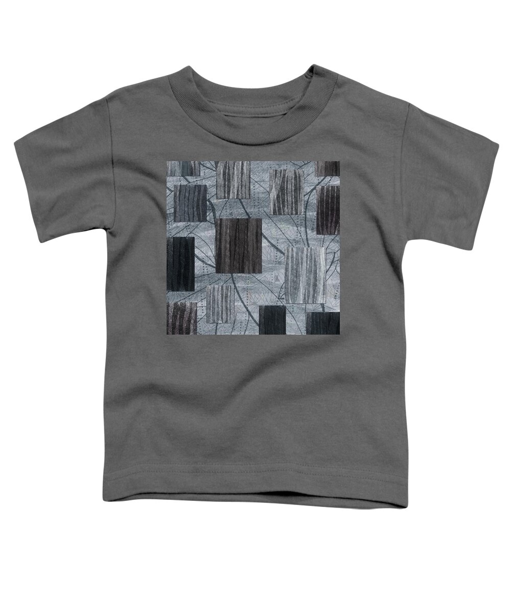 Leaves Toddler T-Shirt featuring the digital art Neutral Toned Leaf Square Print by Sand And Chi