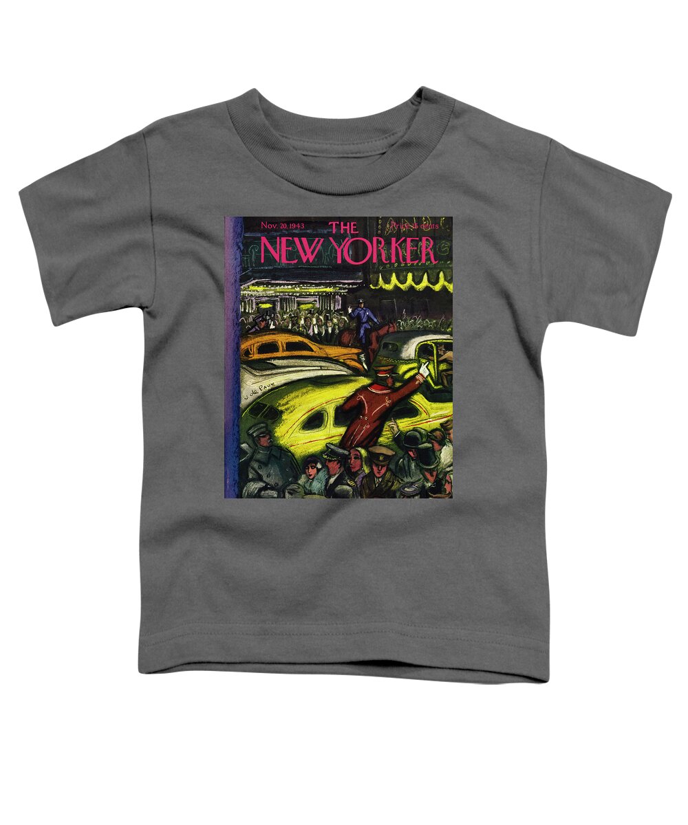 Theater Toddler T-Shirt featuring the painting New Yorker November 20 1943 by Victor De Pauw