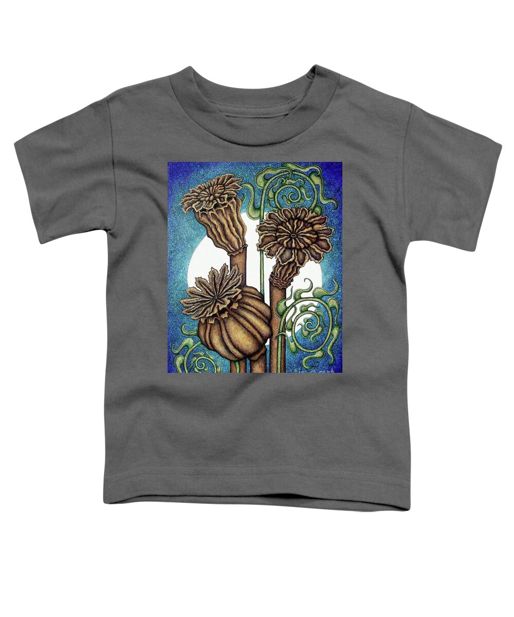 Night Garden Toddler T-Shirt featuring the painting Night Garden 1 by Amy E Fraser