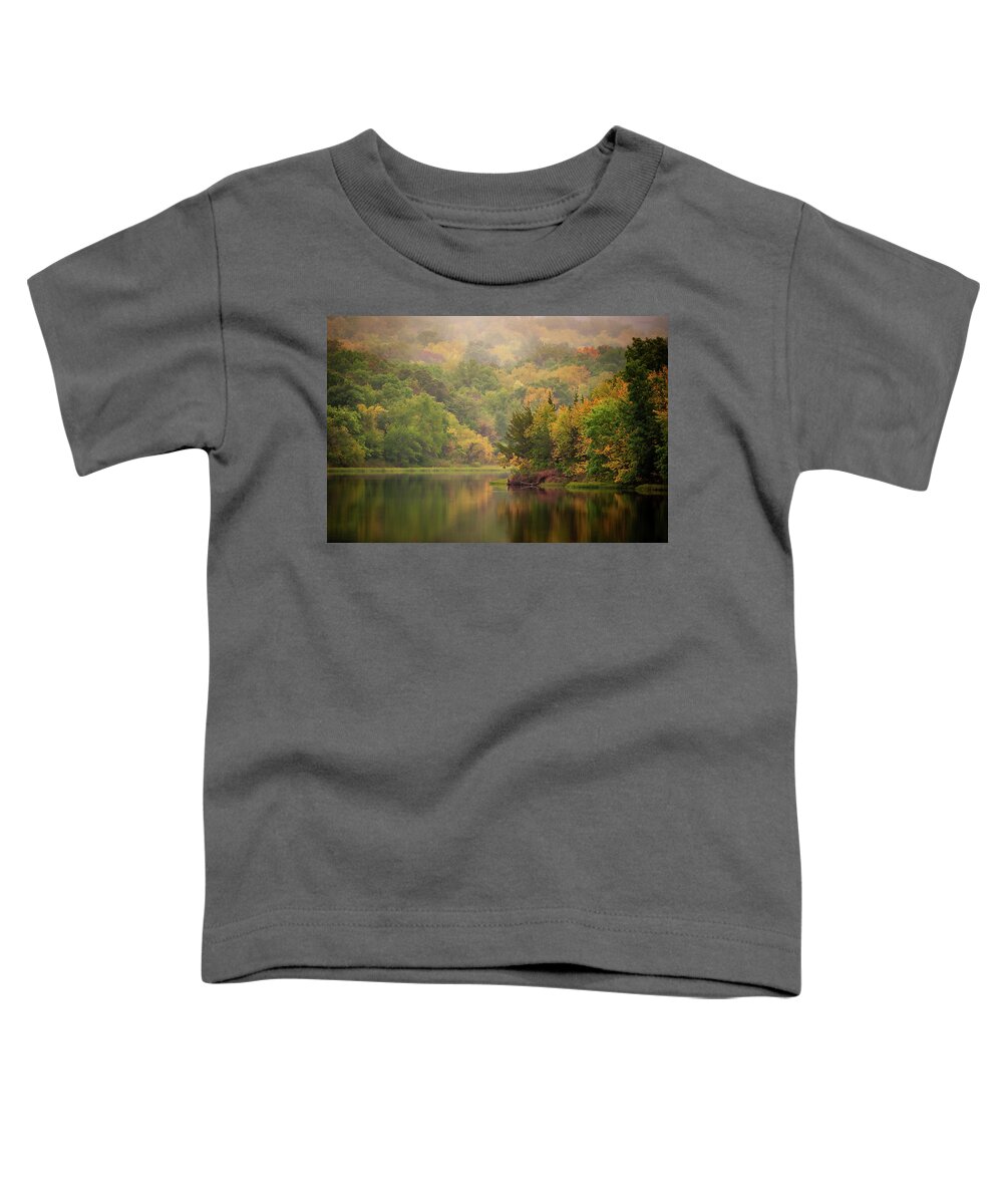 Johnson County Toddler T-Shirt featuring the photograph October Reflections II by Jeff Phillippi