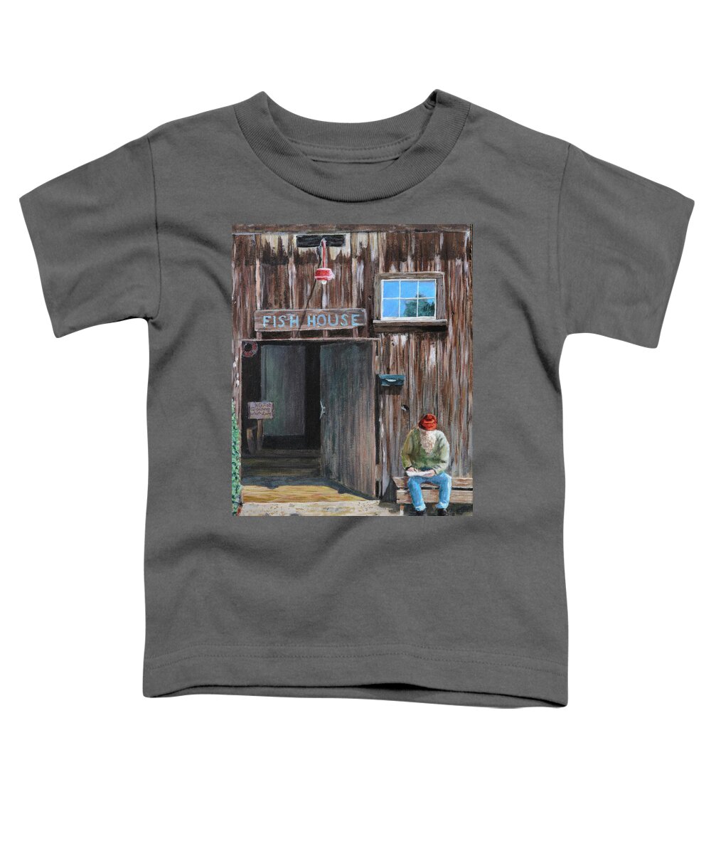 Deborah Smith Toddler T-Shirt featuring the painting Old Fish House Afternoon by Deborah Smith