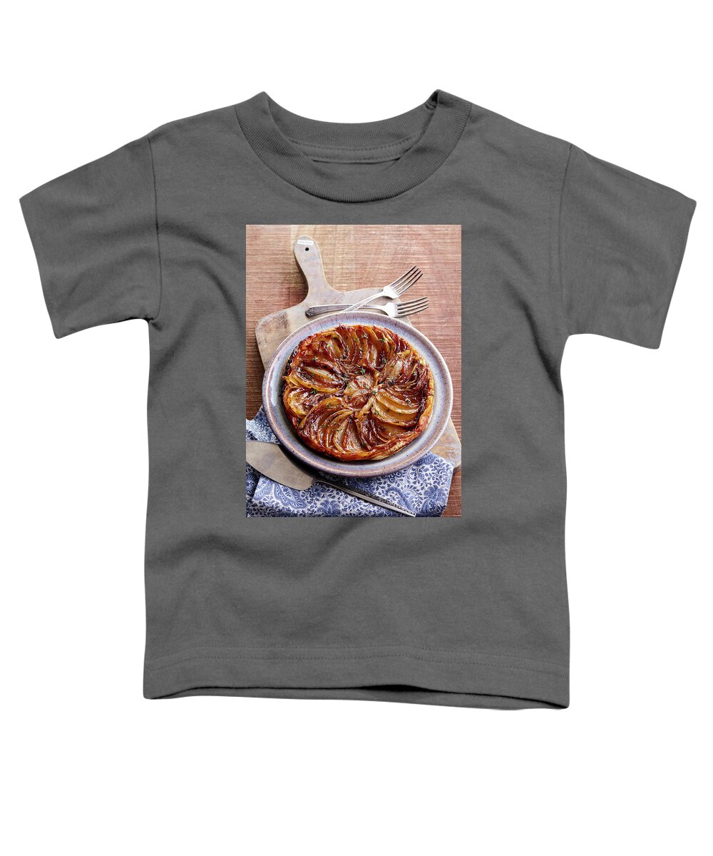 Cuisine At Home Toddler T-Shirt featuring the photograph Onion tart by Cuisine at Home