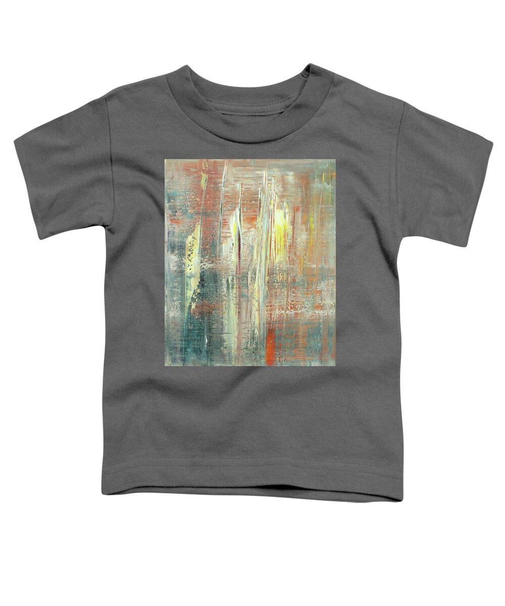 Derek Kaplan Art Toddler T-Shirt featuring the painting Opt.21.18 'Slowdown' by Derek Kaplan