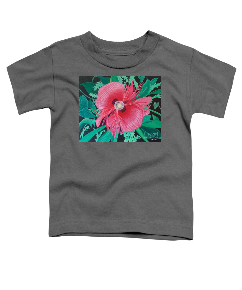 Aimee Mouw Toddler T-Shirt featuring the painting Ornamental Poppy by Aimee Mouw