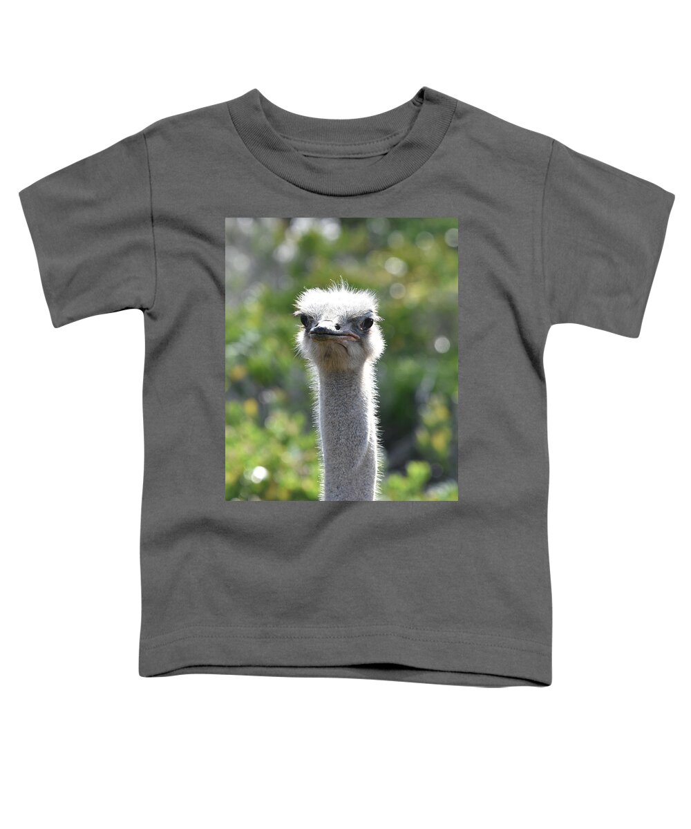 Ostrich Toddler T-Shirt featuring the photograph Ostrich Closeup by Ben Foster