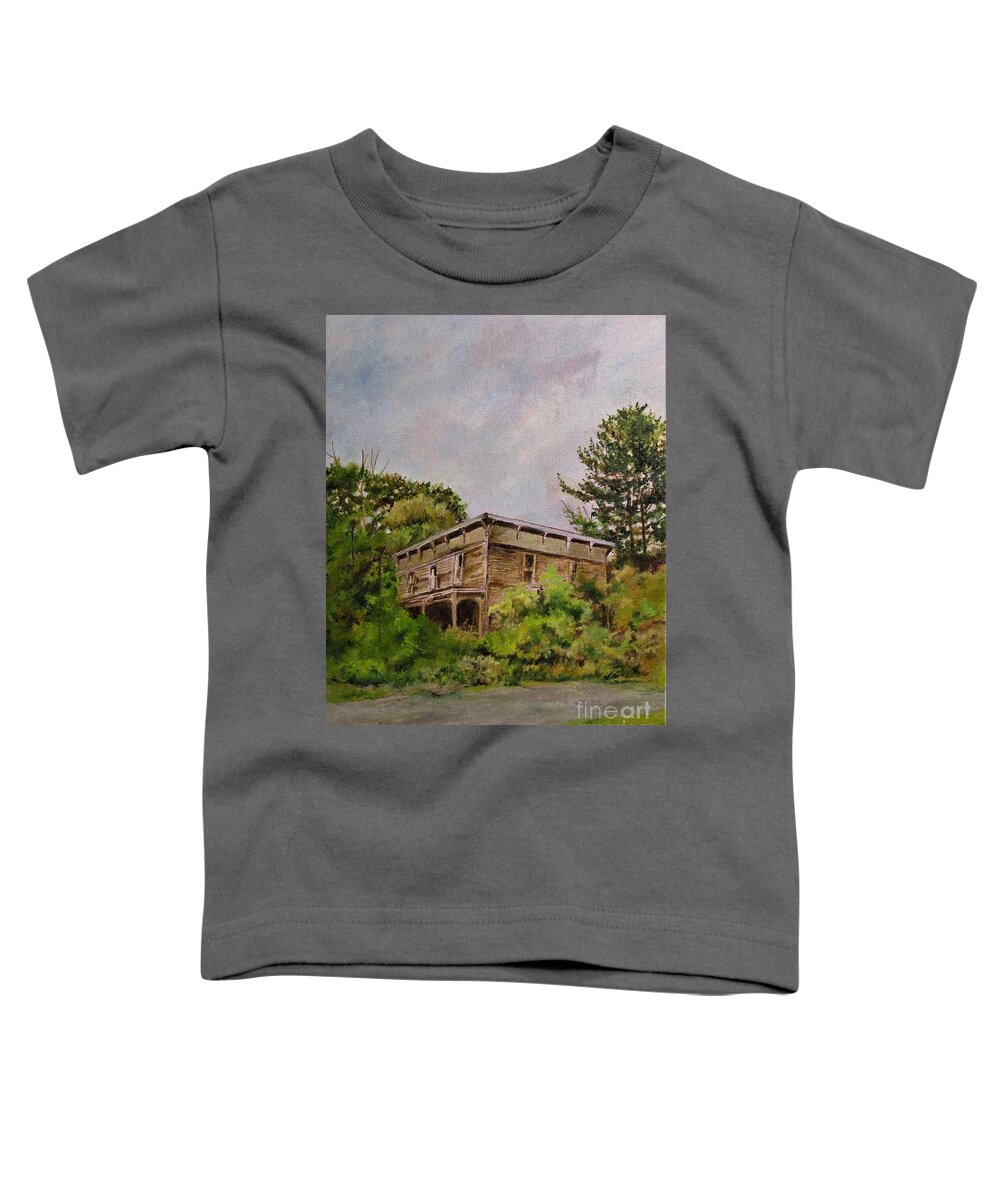 Barbara Moak Toddler T-Shirt featuring the painting Our Penny Candy Store by Barbara Moak