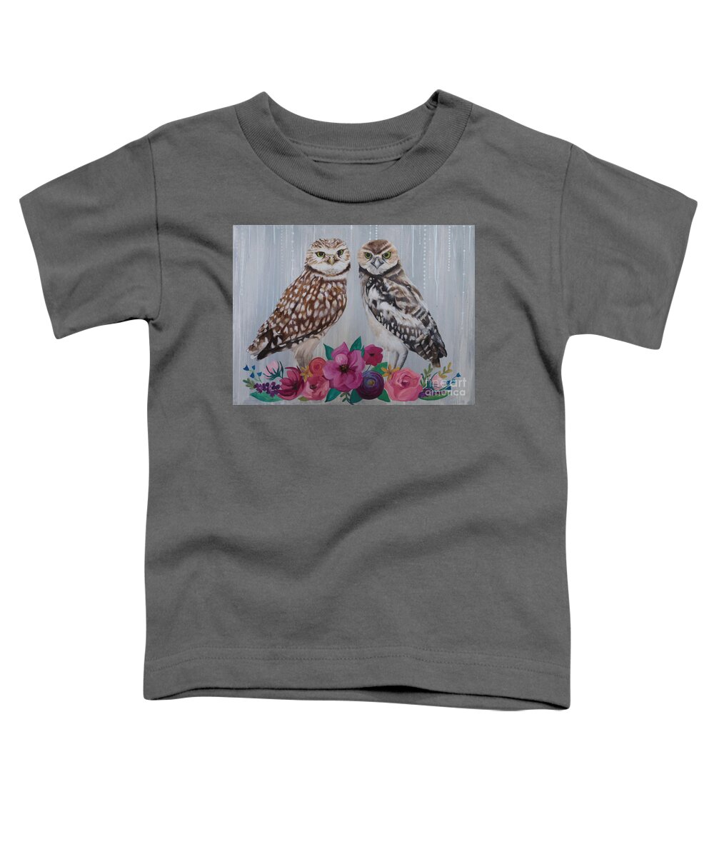 Owl Painting Toddler T-Shirt featuring the painting Owl Always Love You by Ashley Lane