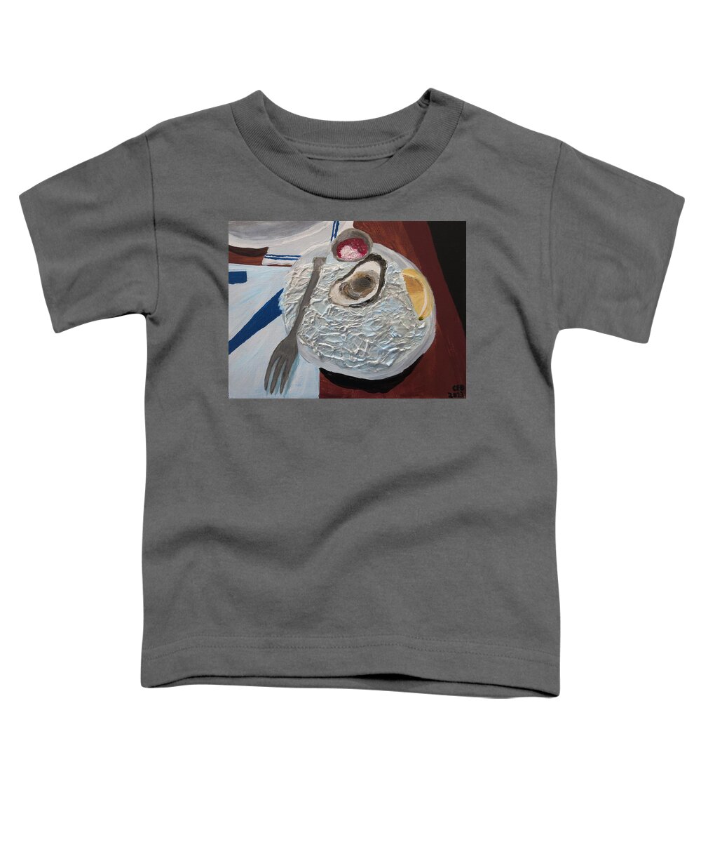  Toddler T-Shirt featuring the painting Oyster Time by C E Dill