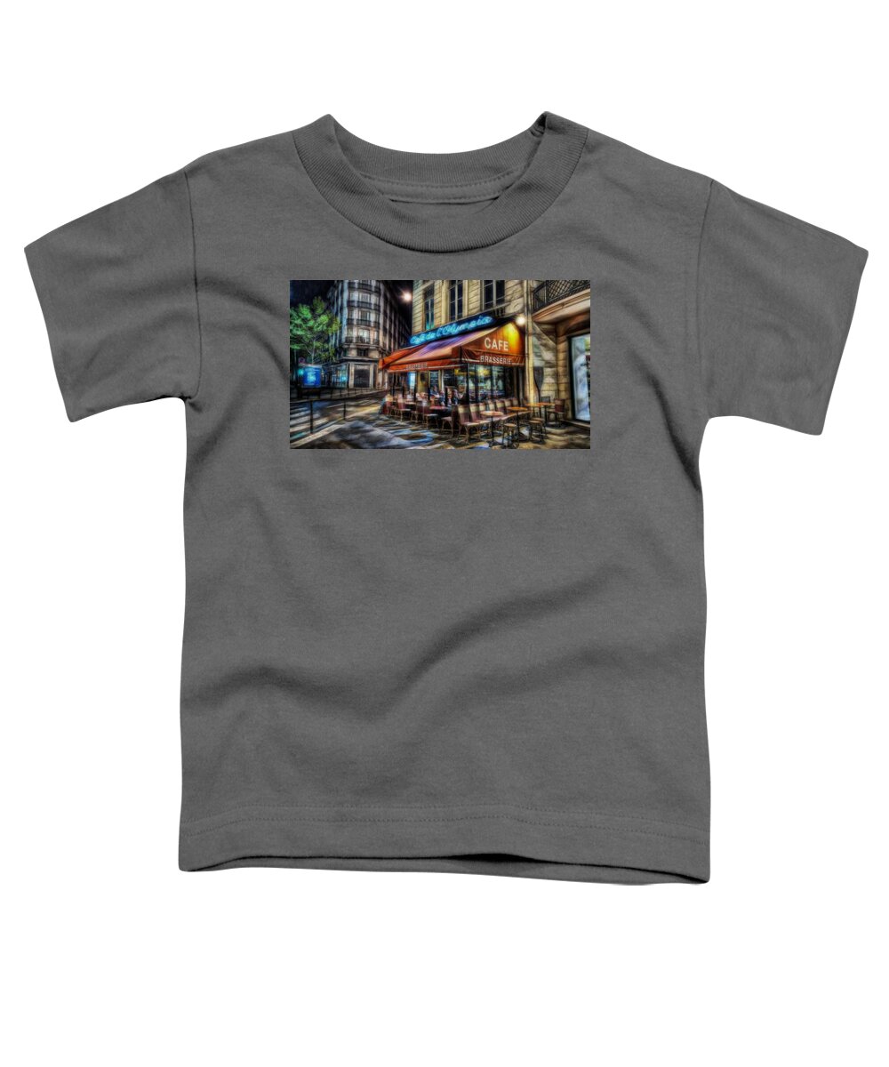 Paris Toddler T-Shirt featuring the mixed media Paris Cafe by Marvin Blaine