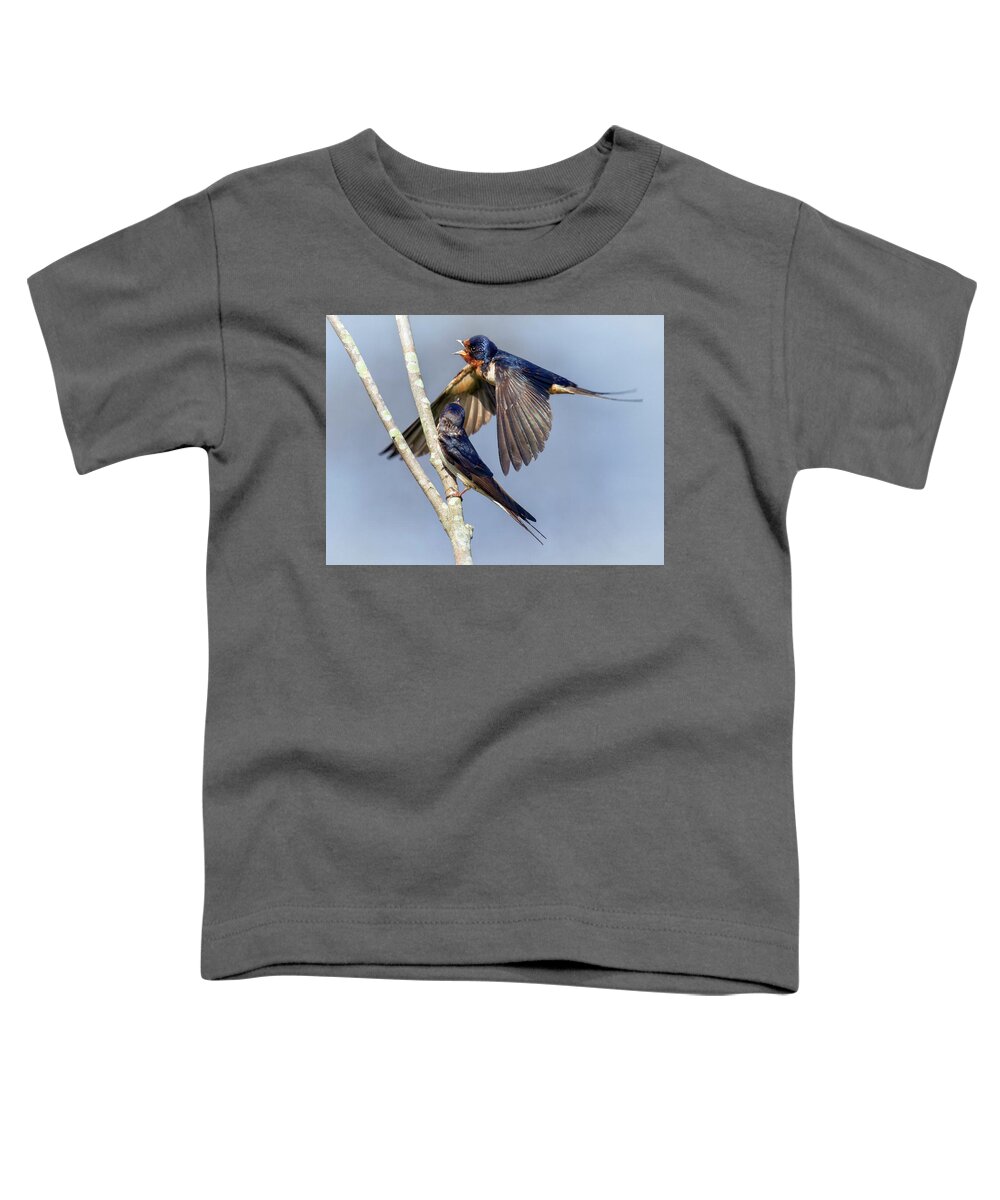 Swallow Toddler T-Shirt featuring the photograph Passing Argument by Art Cole