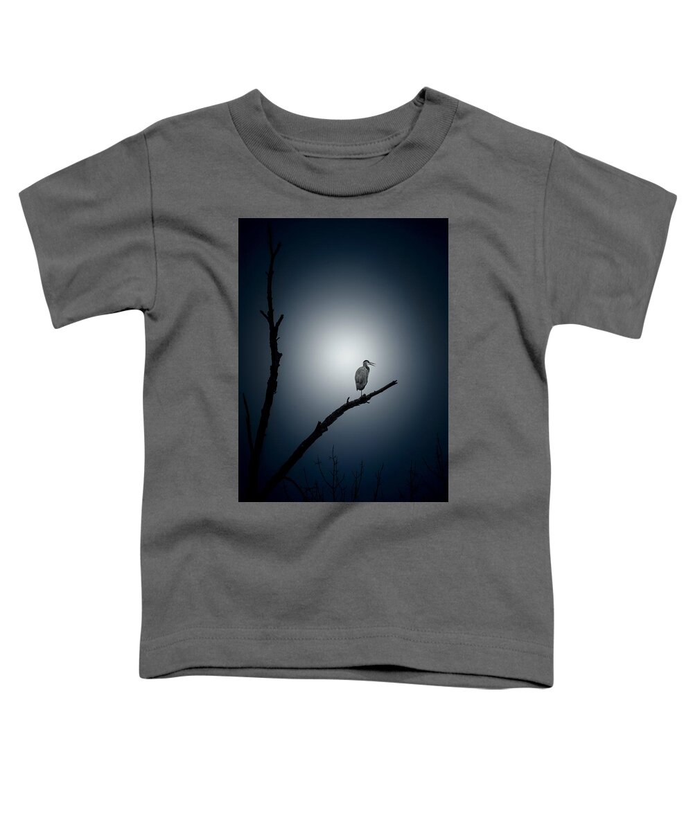 Blue Heron Toddler T-Shirt featuring the photograph Perched by Phil S Addis