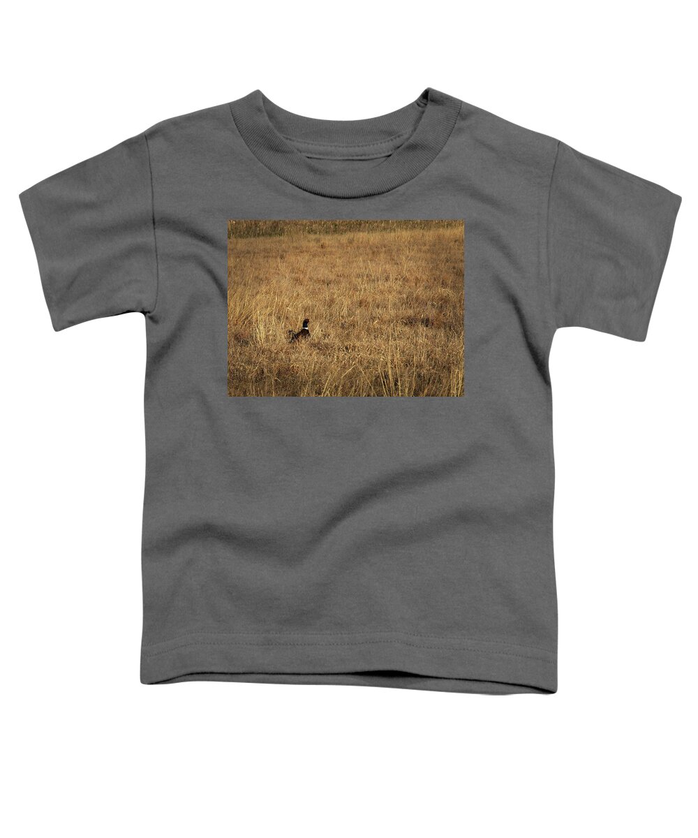 Richard E. Porter Toddler T-Shirt featuring the photograph Pheasant in CRP - Floyd County, Texas by Richard Porter