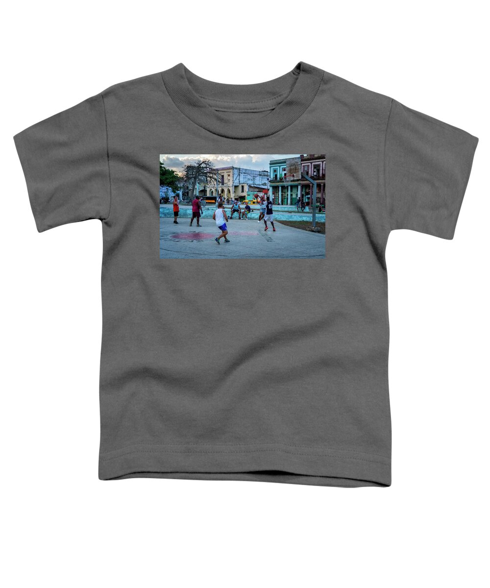 Havana Cuba Toddler T-Shirt featuring the photograph Pick Up Basketball by Tom Singleton