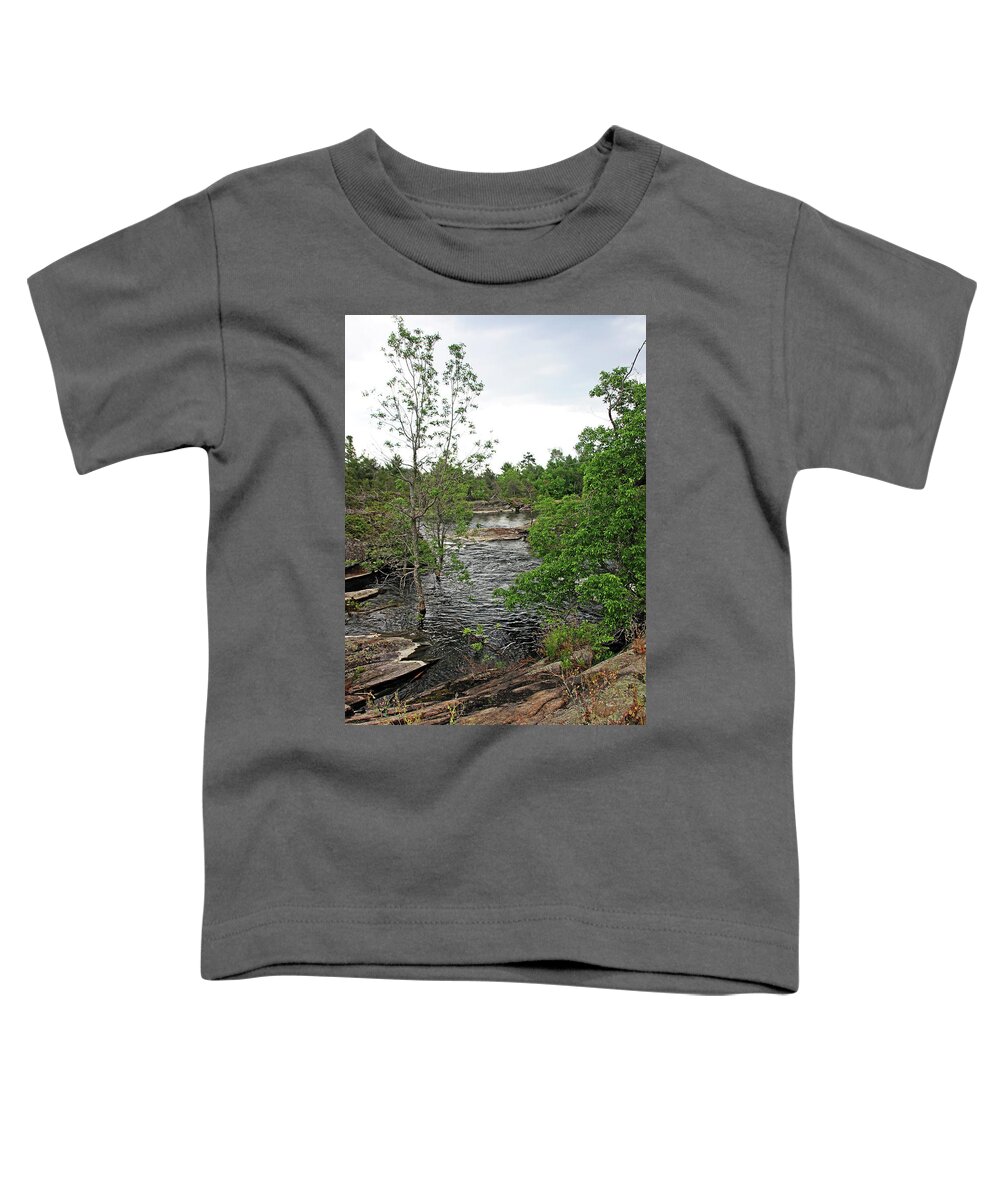 Pickerel River Toddler T-Shirt featuring the photograph Pickerel River Outlet Rapids by Debbie Oppermann