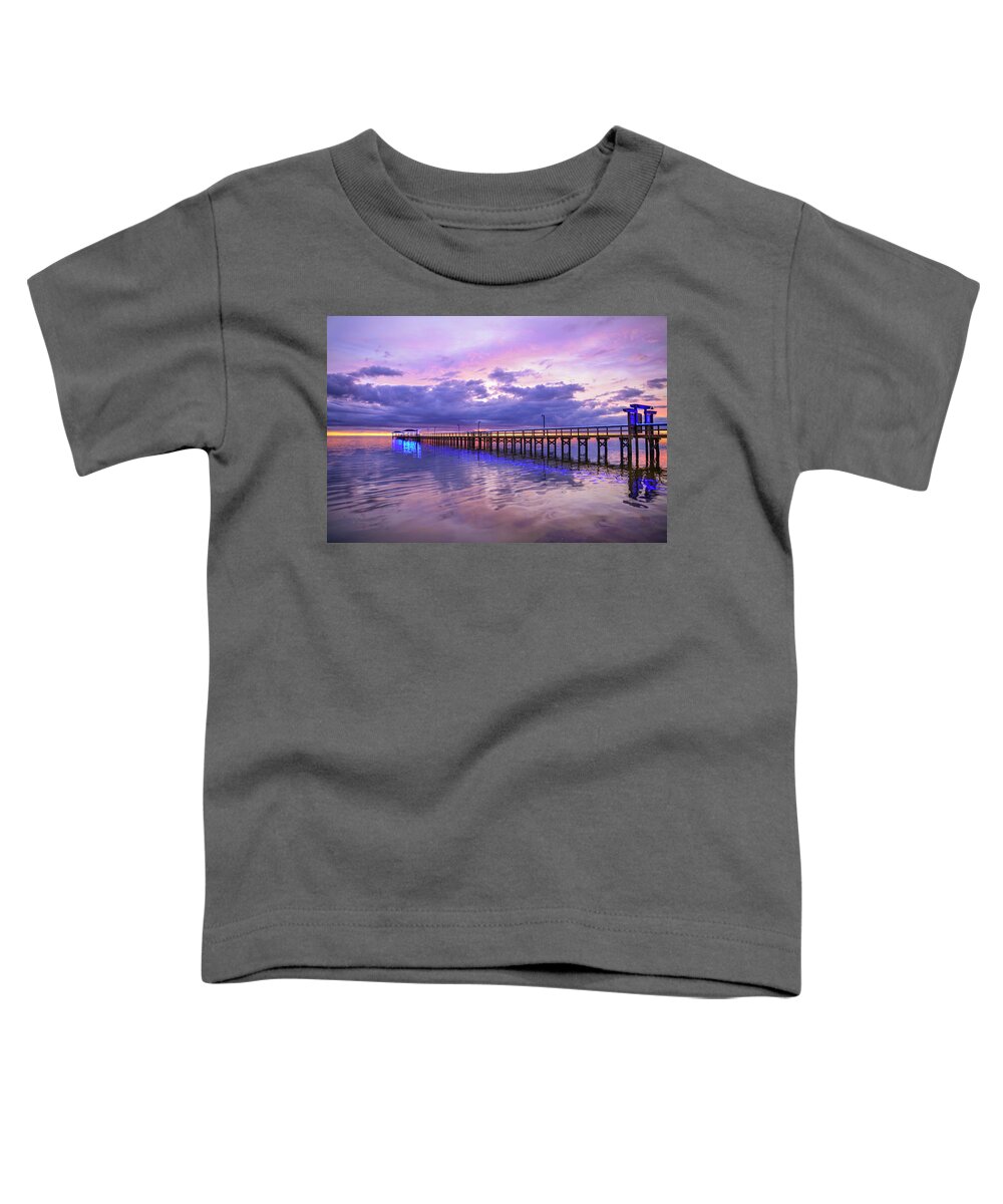 Sunrise Toddler T-Shirt featuring the photograph Pier Blues 3 by Christopher Rice