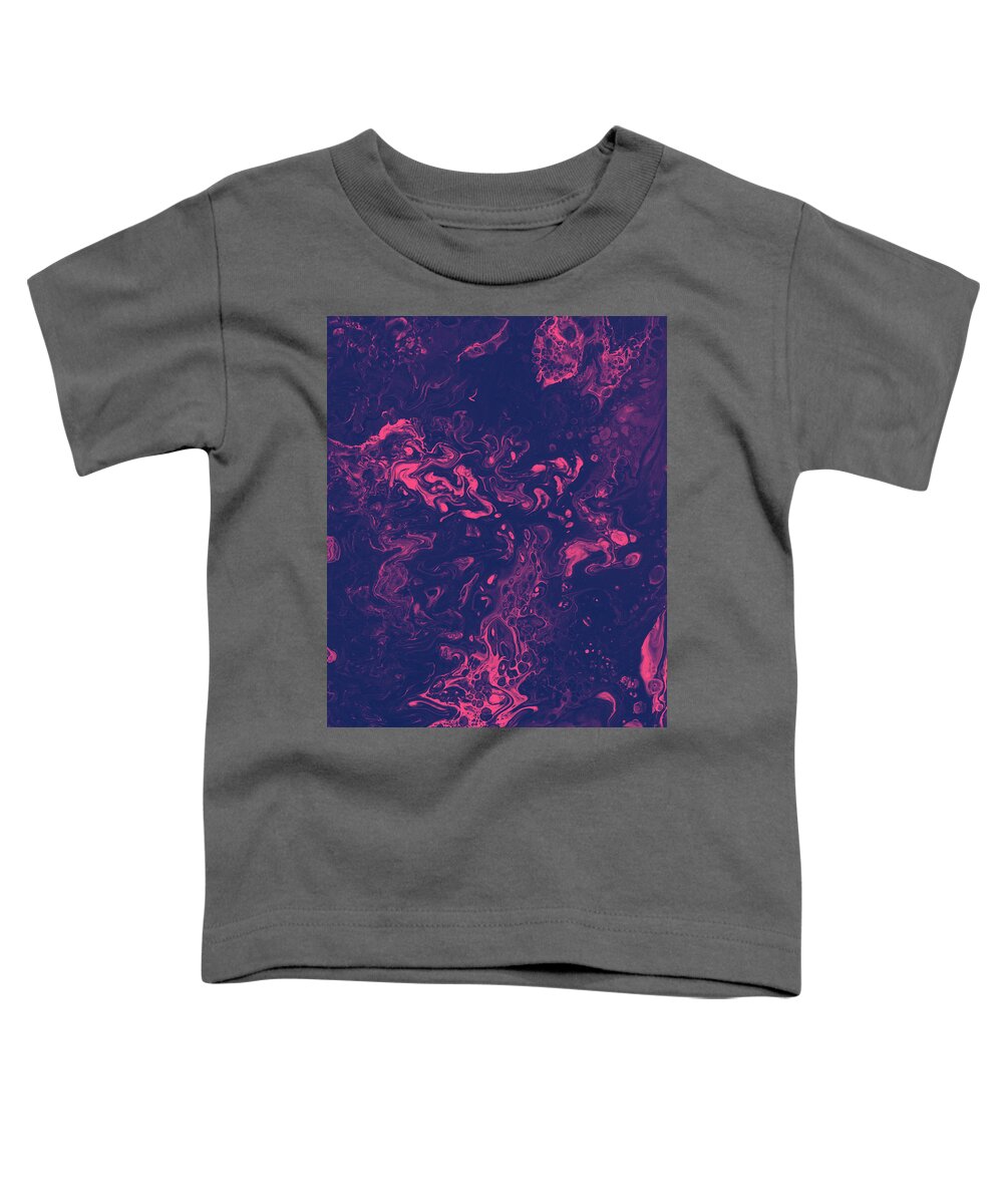 Fluid Toddler T-Shirt featuring the painting Pink and Purple Tendrils by Jennifer Walsh