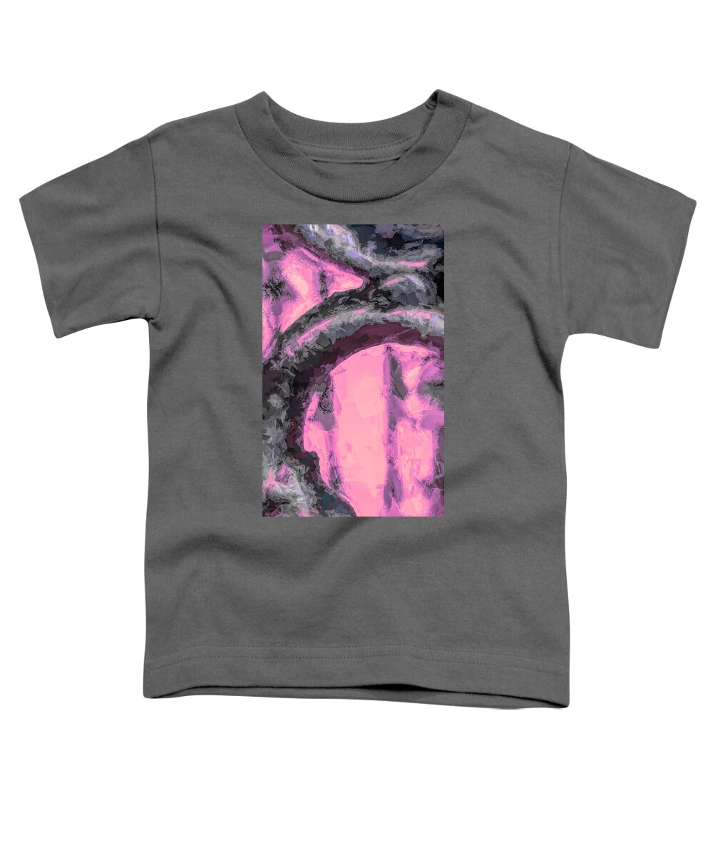 Pink Toddler T-Shirt featuring the ceramic art Pink Expressions by Cathy Anderson