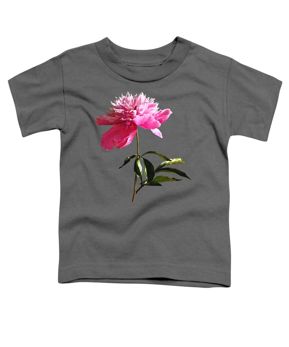 Peony Toddler T-Shirt featuring the photograph Pink Peony Profile by Susan Savad