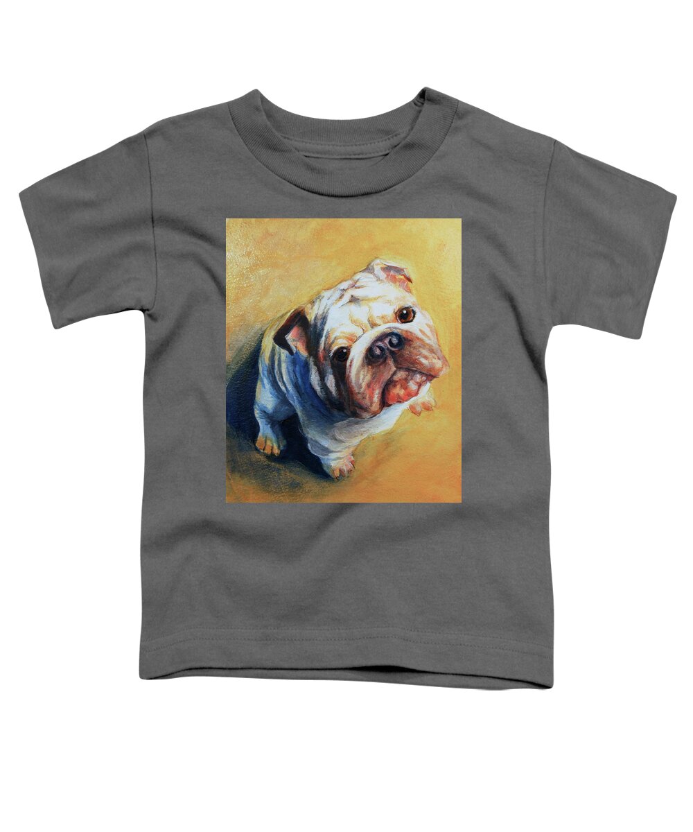 Bulldog Toddler T-Shirt featuring the photograph Please.... by Cynthia Westbrook