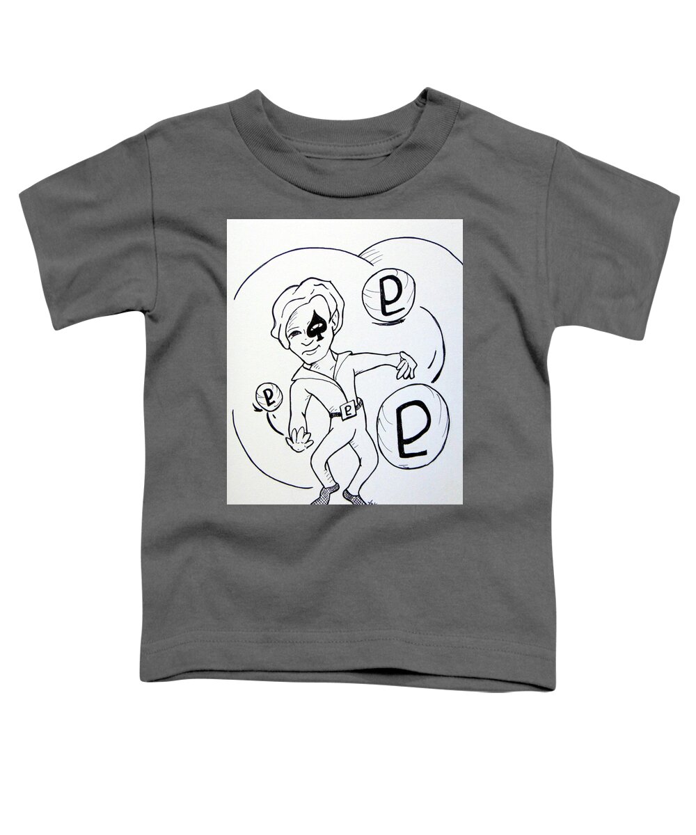 Pluto Toddler T-Shirt featuring the drawing Pluto by Loretta Nash