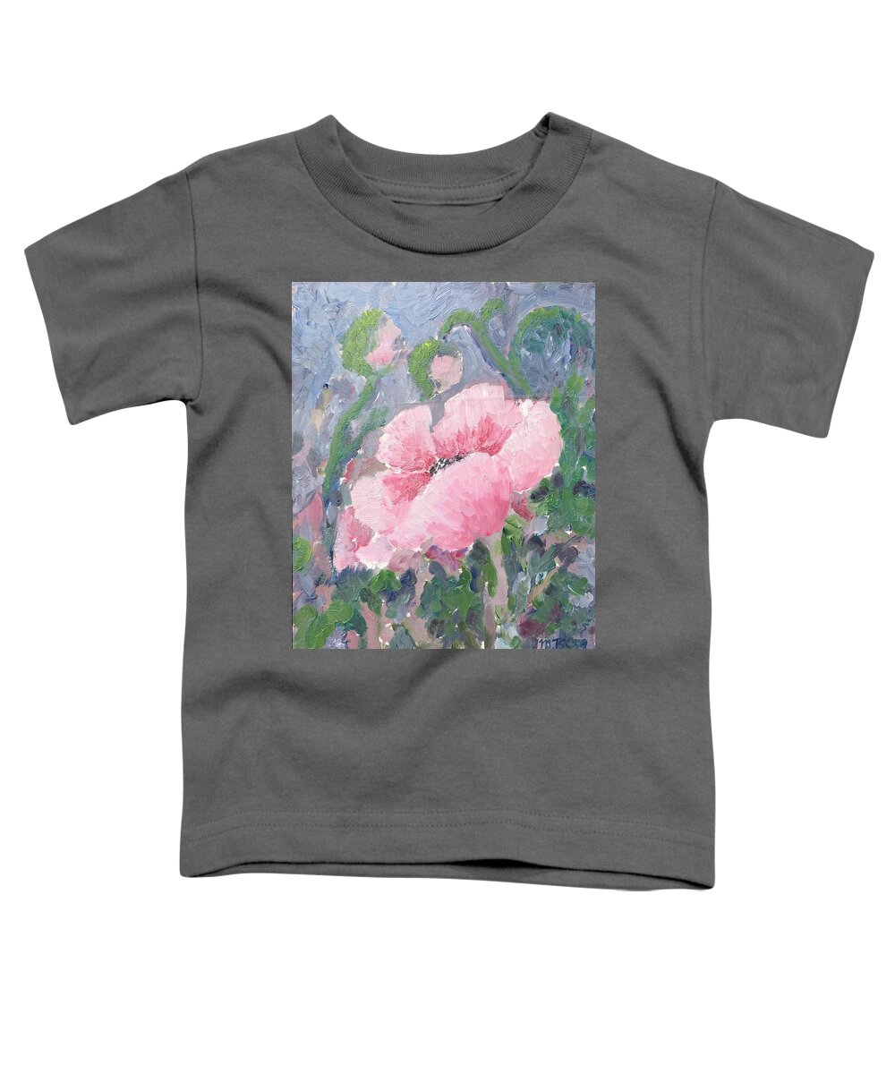 Framed Prints Toddler T-Shirt featuring the painting Poppy and two buds by Milly Tseng