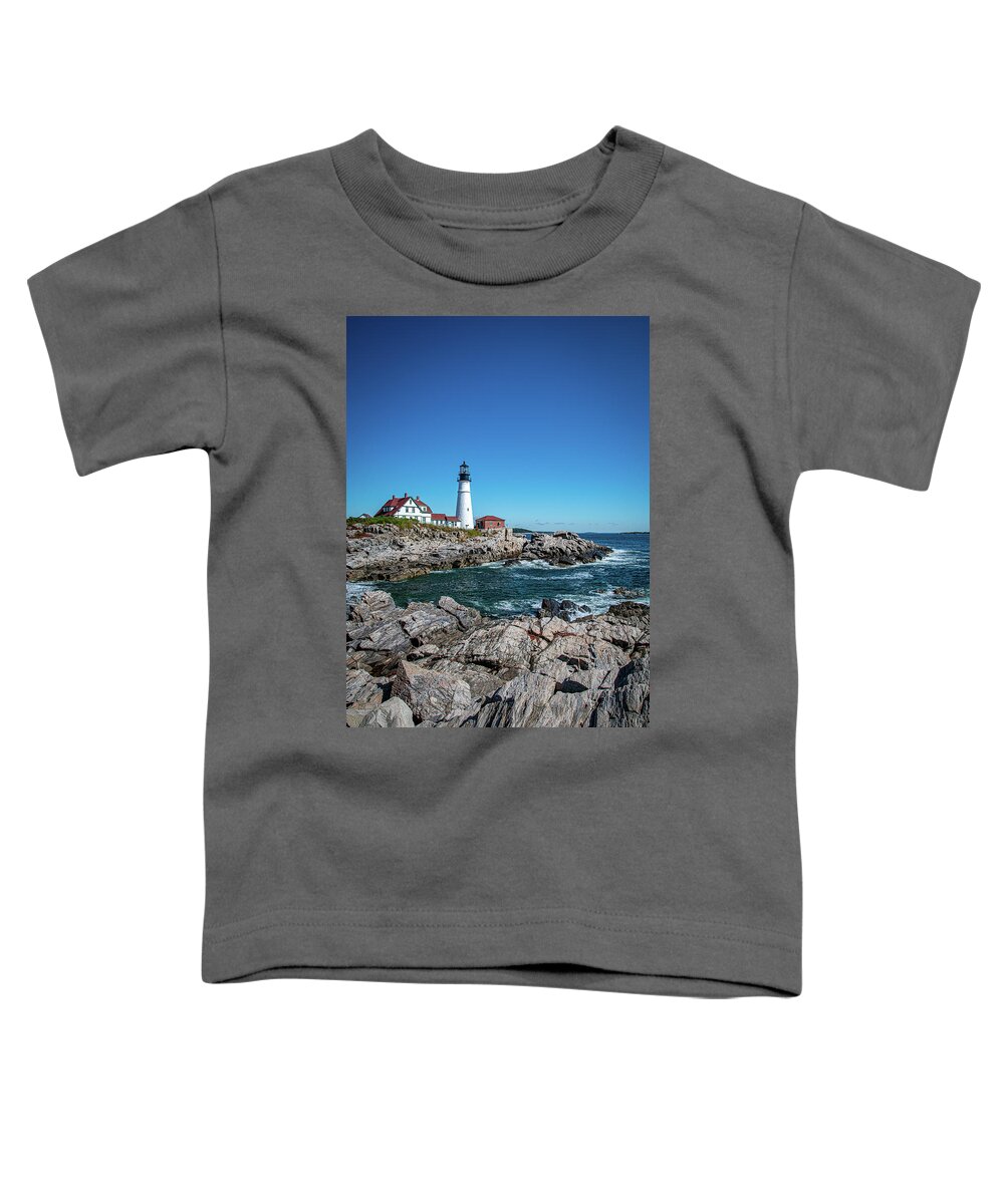 Portland Head Lighthouse Toddler T-Shirt featuring the photograph Portrait of Portland Head Lighthouse by Robert J Wagner