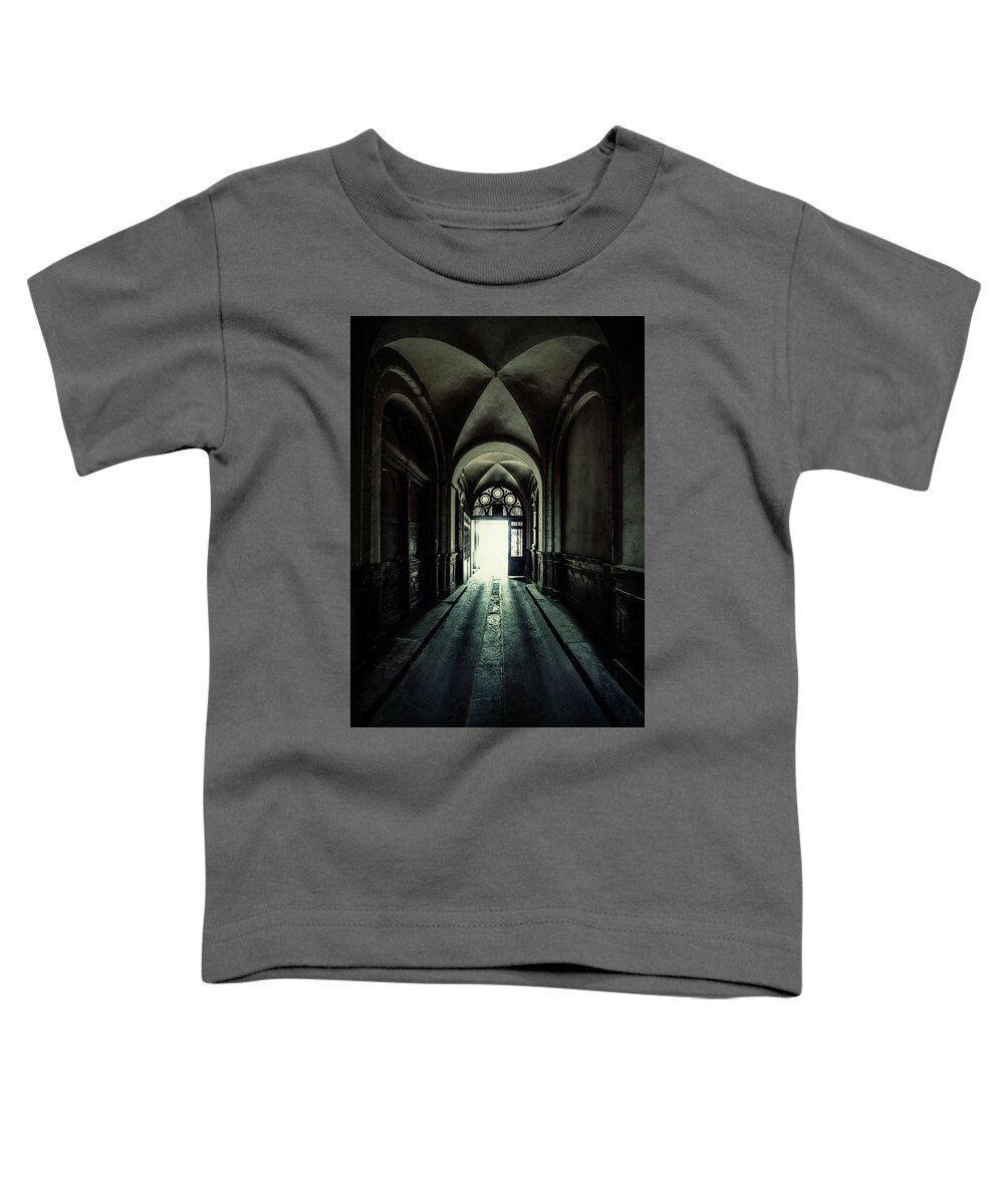 Corridor Toddler T-Shirt featuring the photograph Pretty Passage with arch by Jaroslaw Blaminsky