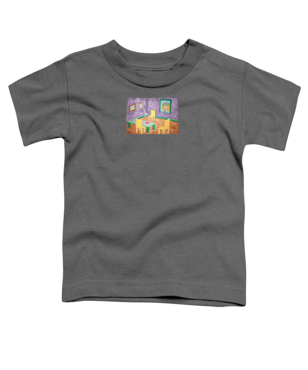 Watercolor Toddler T-Shirt featuring the painting Provence Parlor Lore by John Klobucher