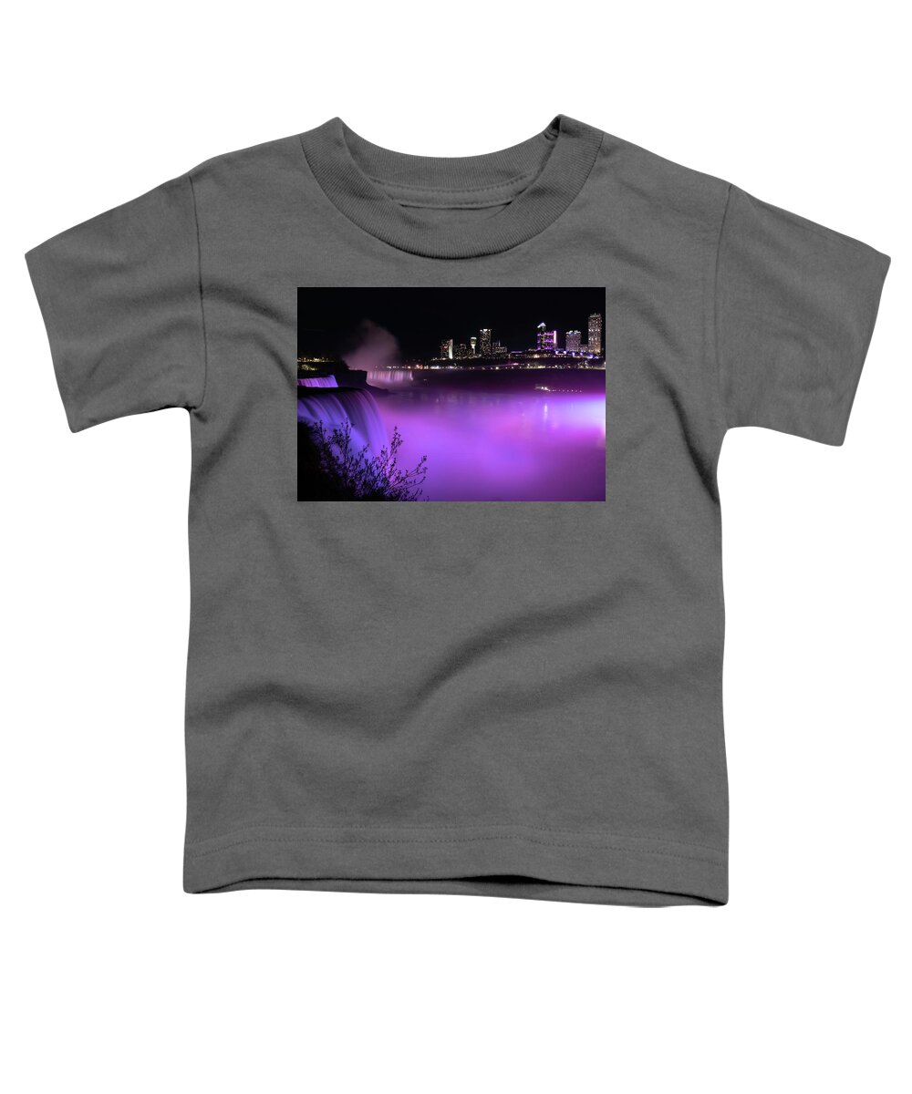 Niagara Falls Toddler T-Shirt featuring the photograph Purple Falls by Vicky Edgerly
