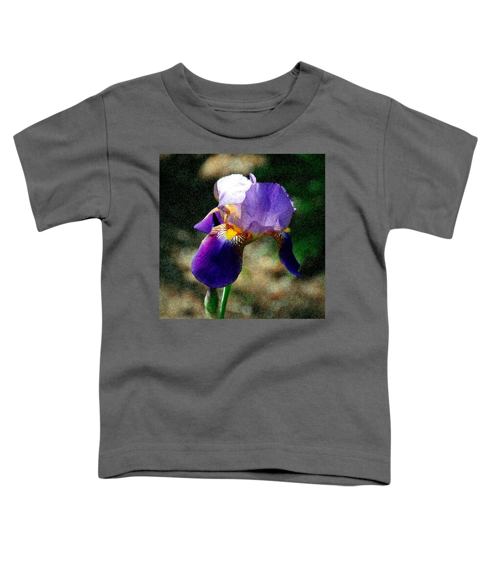 Nature Toddler T-Shirt featuring the digital art Purple Iris by Vallee Johnson