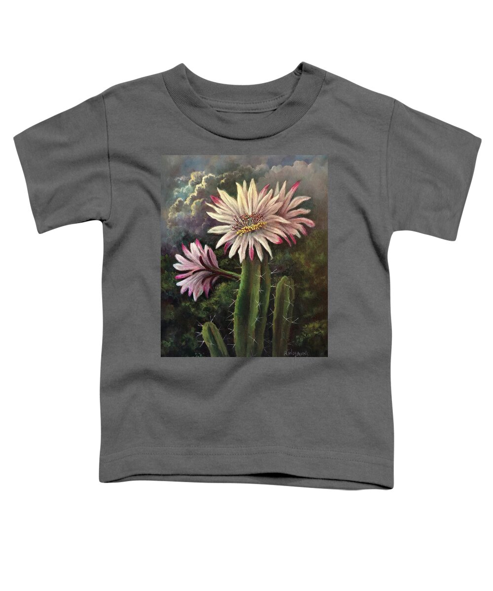 Cactus Toddler T-Shirt featuring the painting Queen of the Night by Rand Burns