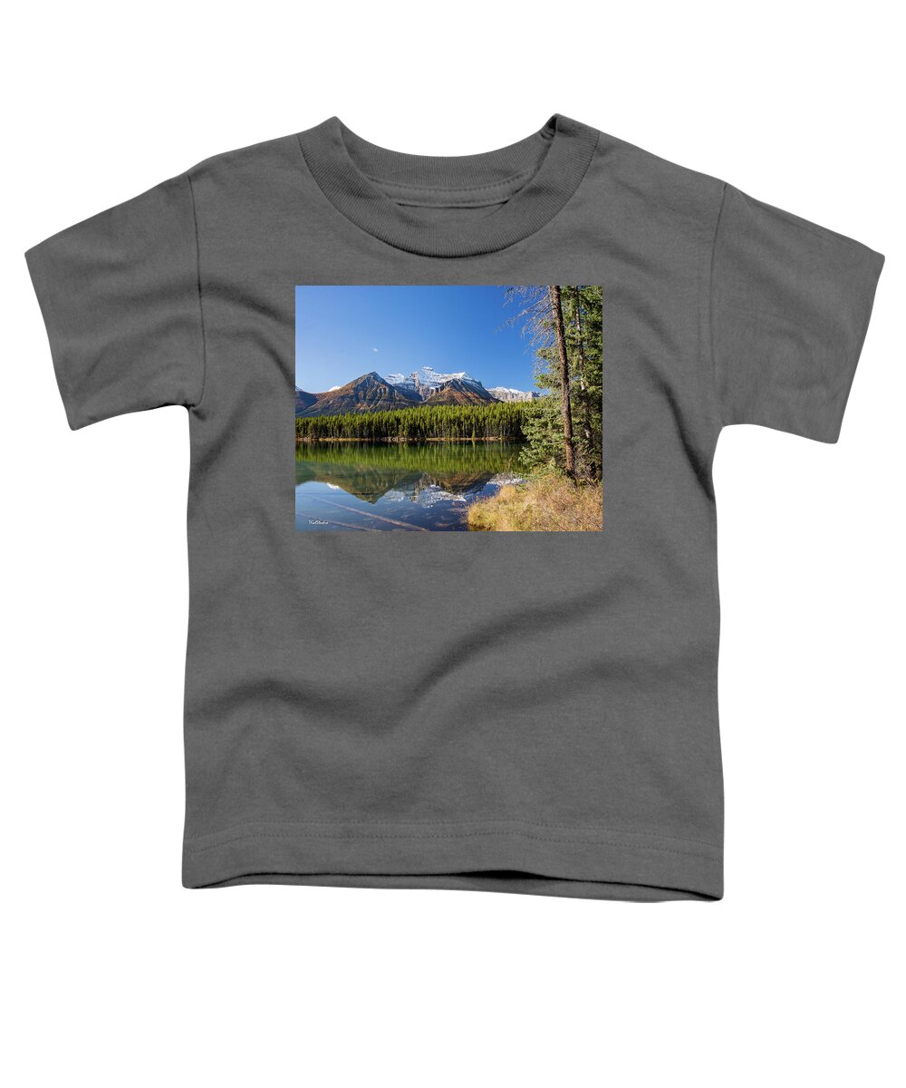 Herbert Lake Toddler T-Shirt featuring the photograph Reflections at Herbert Lake by Tim Kathka
