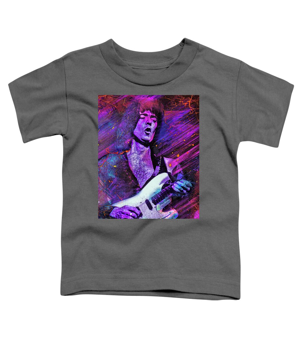 Ritchie Blackmore Toddler T-Shirt featuring the mixed media Ritchie Blackmore by Mal Bray