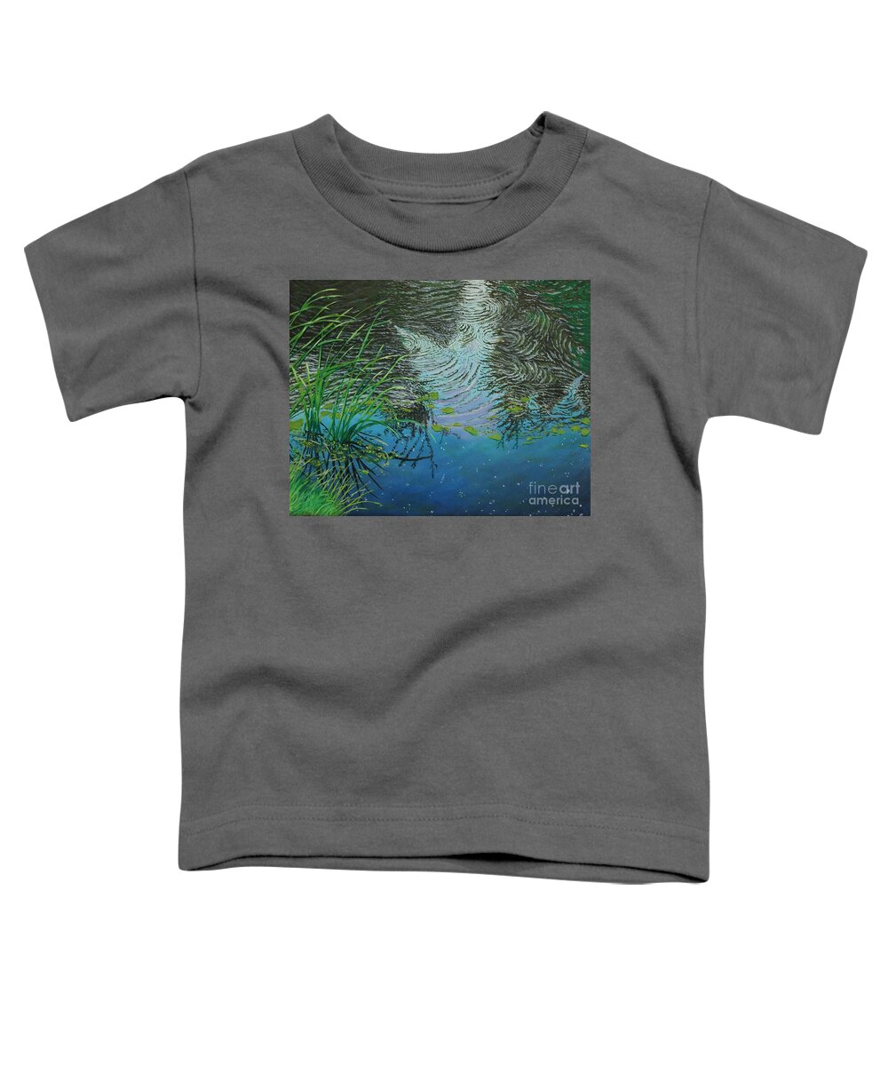 River Toddler T-Shirt featuring the painting River ...Ripples and Reeds by Bob Williams