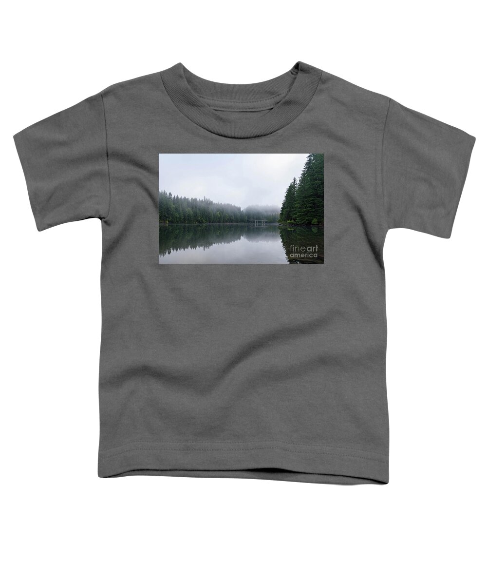 Oregon Toddler T-Shirt featuring the photograph Road over Foster Lake by Jeff Hubbard