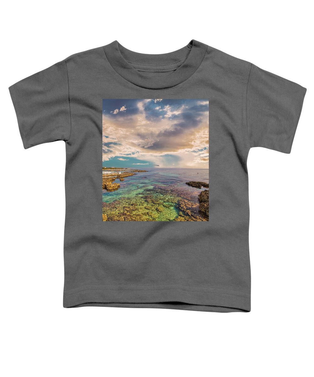 Italy Toddler T-Shirt featuring the photograph Rocky shore on the Adriatic sea by Vivida Photo PC