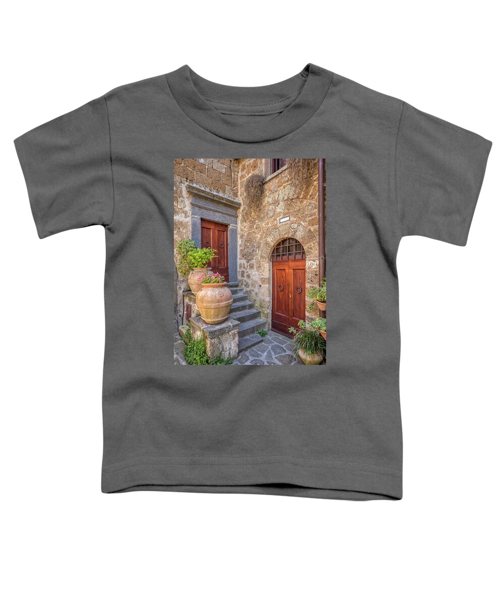 Courtyard Toddler T-Shirt featuring the photograph Romantic Courtyard Of Tuscany by David Letts
