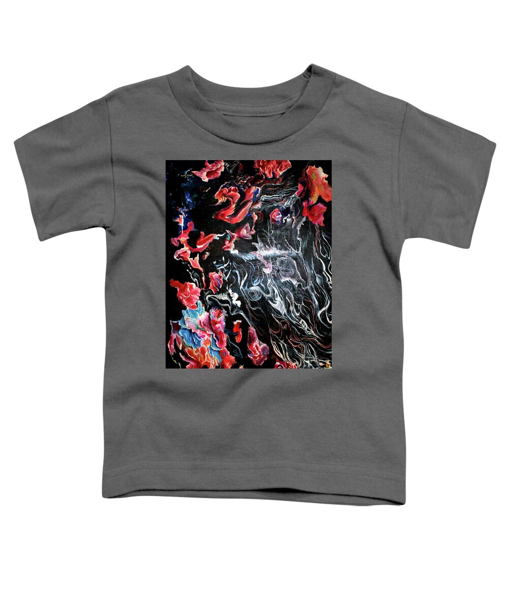Spring Toddler T-Shirt featuring the painting Rose Melt by Medea Ioseliani