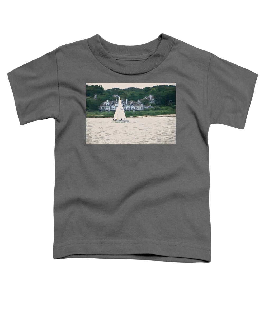 Sailboat Toddler T-Shirt featuring the photograph Sailboat Painterly by Andrea Anderegg