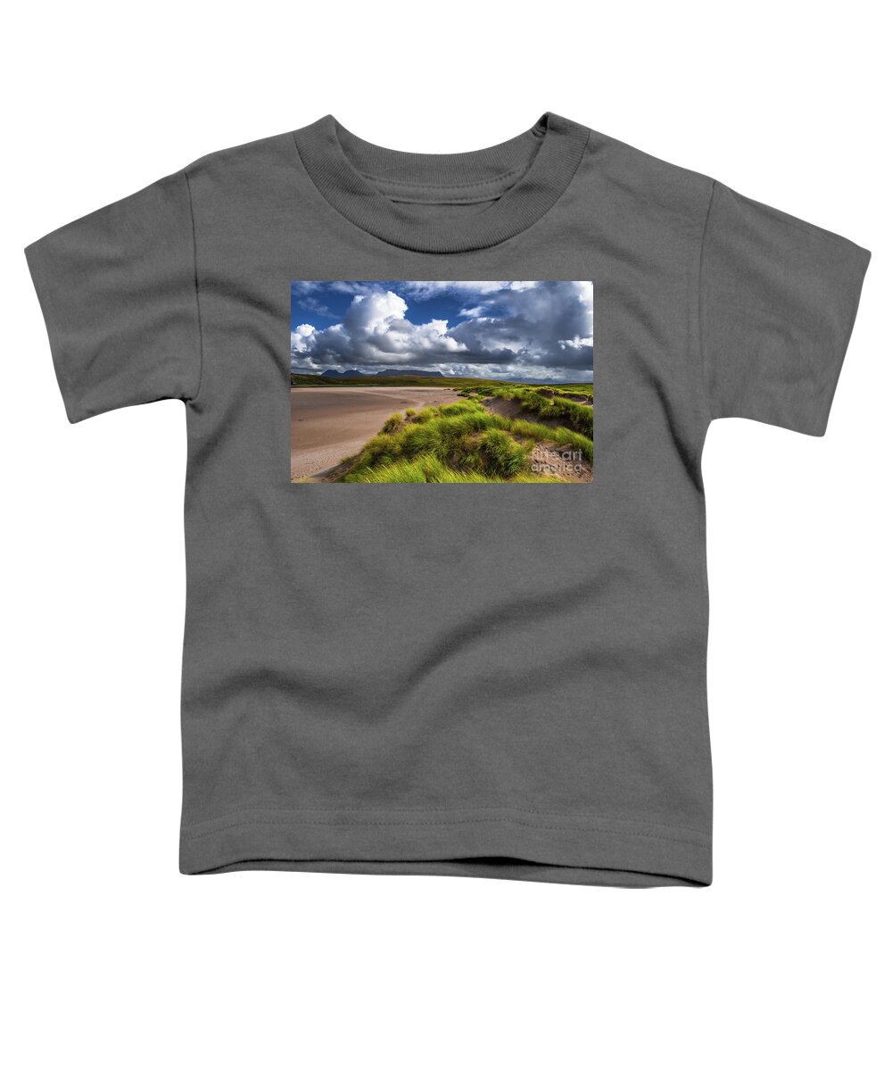Abandoned Toddler T-Shirt featuring the photograph Scenic Dune Landscape At Sandy Achnahaird Beach In Scotland by Andreas Berthold