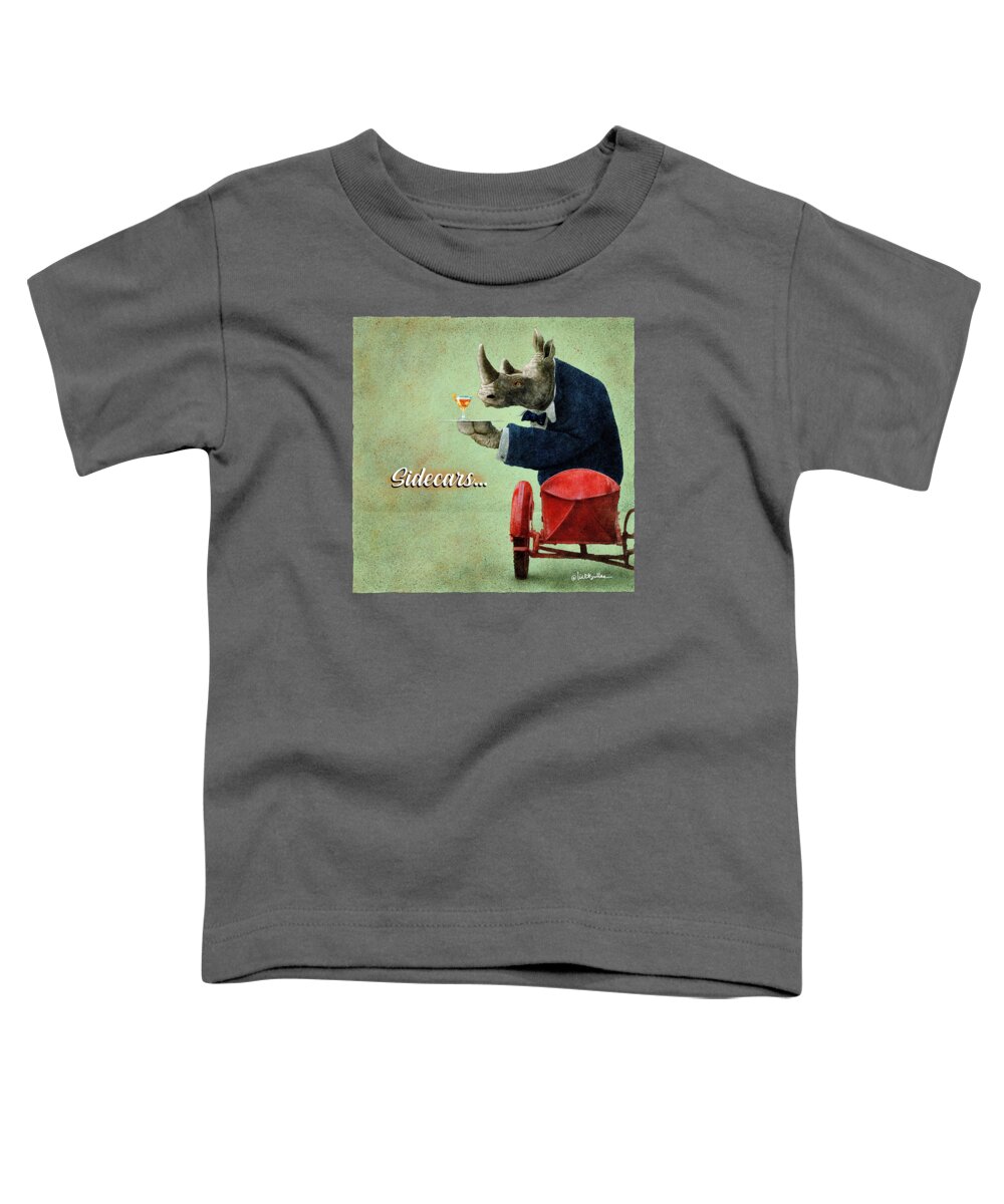 Rhino Toddler T-Shirt featuring the painting Sidecars... by Will Bullas