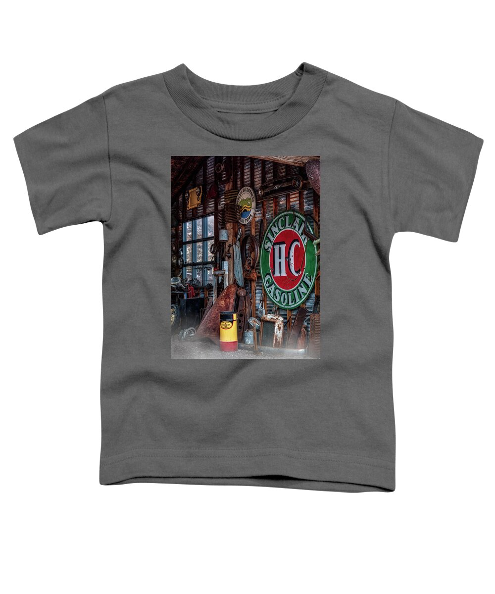 Sinclair Toddler T-Shirt featuring the photograph Sinclair HC Gasoline by Susan Candelario