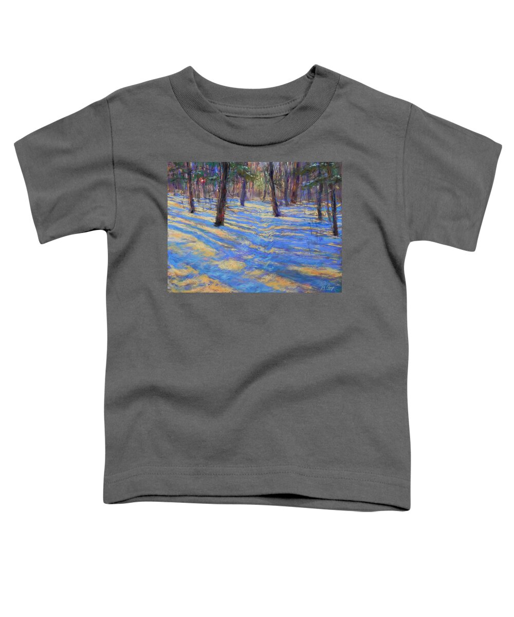 Nature Toddler T-Shirt featuring the painting Snowy Path by Michael Camp