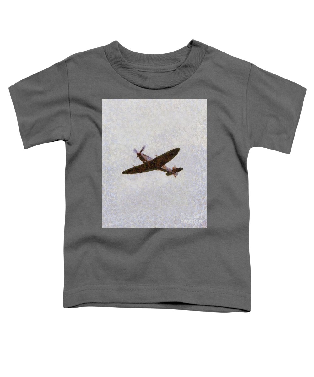 Spitfire Toddler T-Shirt featuring the painting Spitfire, WWII by Esoterica Art Agency