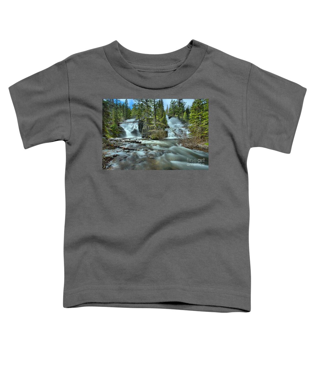 Twin Falls Toddler T-Shirt featuring the photograph Springtime At Glacier Twin Falls by Adam Jewell
